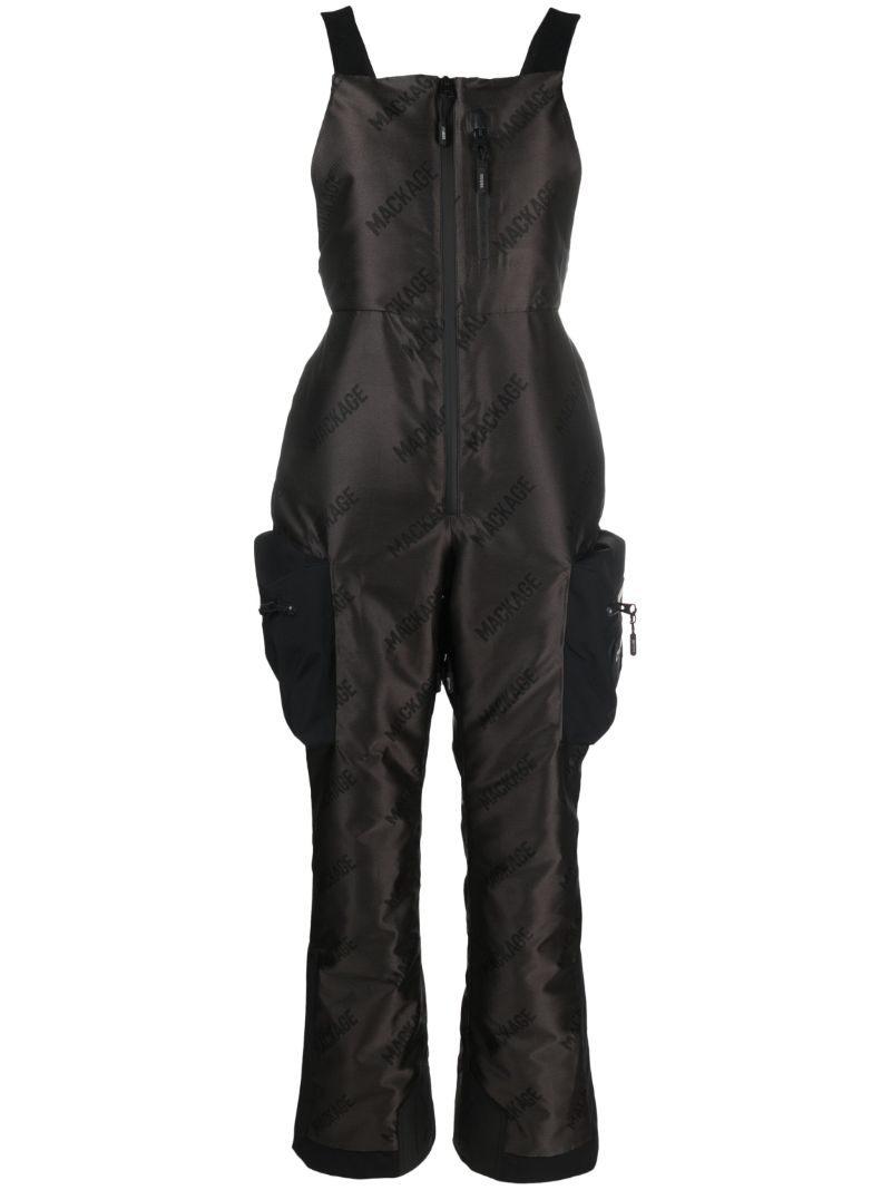 Grey Vinya Allover Logo-print Ski Jumpsuit