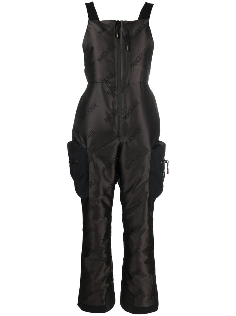 Grey Vinya Allover Logo-print Ski Jumpsuit