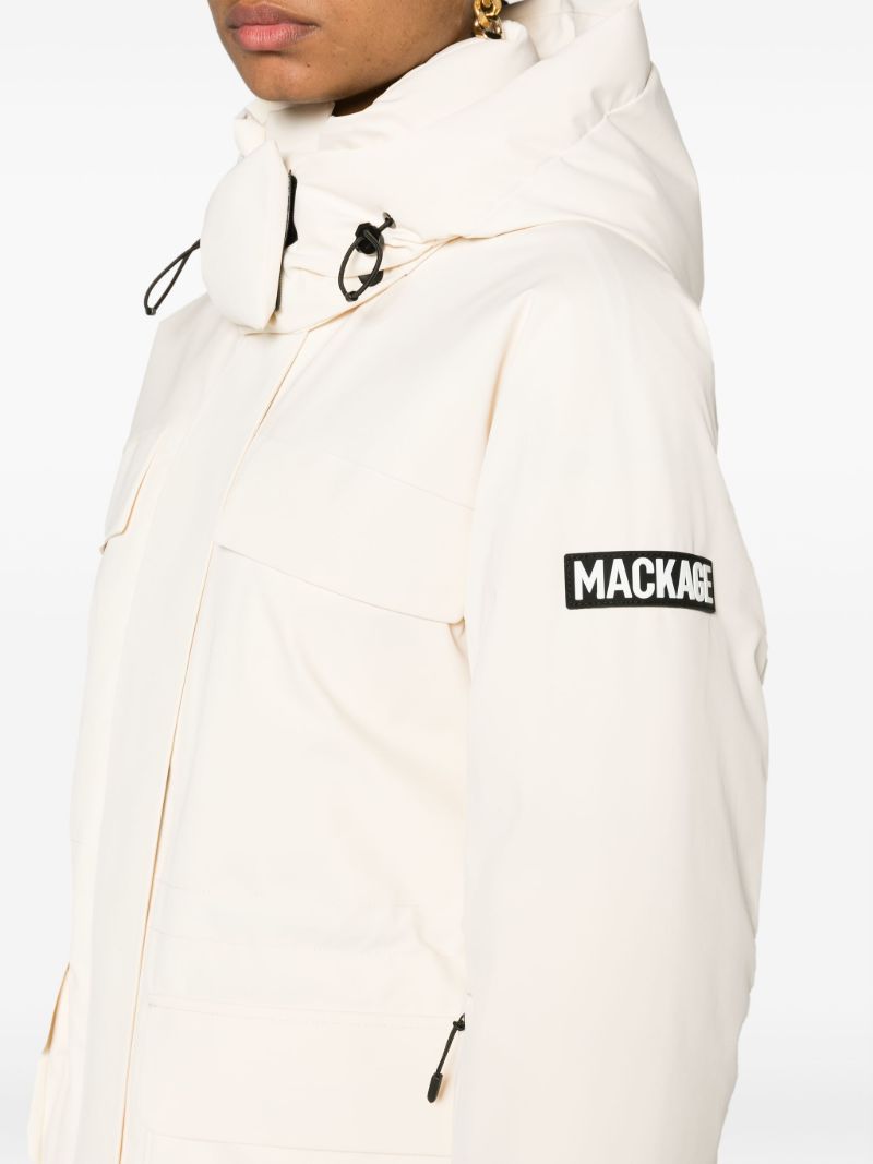 White Iclyn Hooded Down Ski Jacket