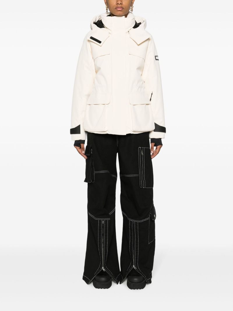 White Iclyn Hooded Down Ski Jacket