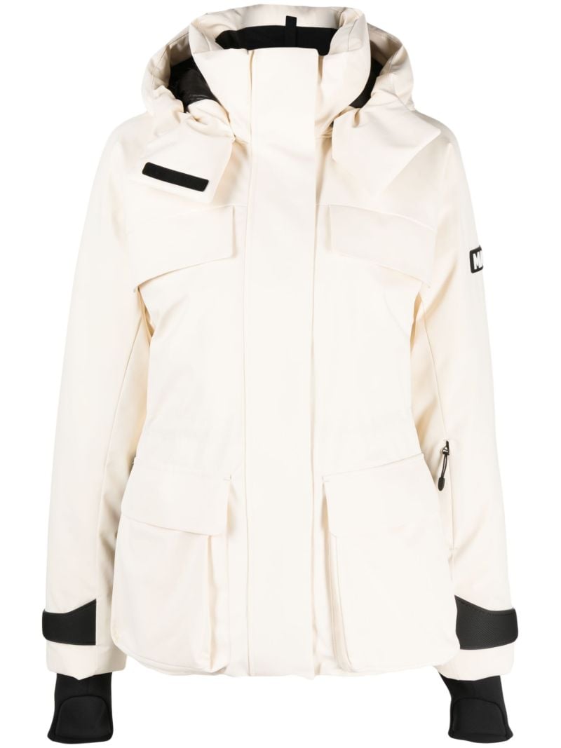 White Iclyn Hooded Down Ski Jacket