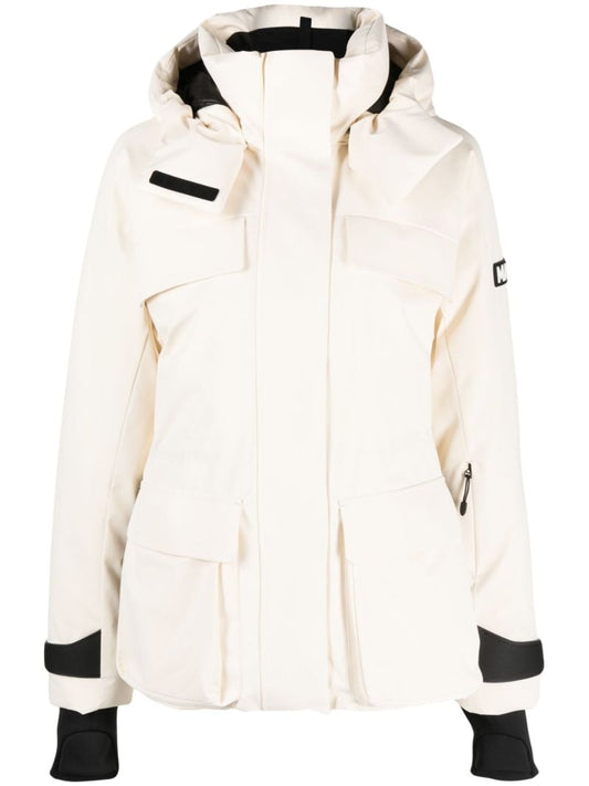 White Iclyn Hooded Down Ski Jacket