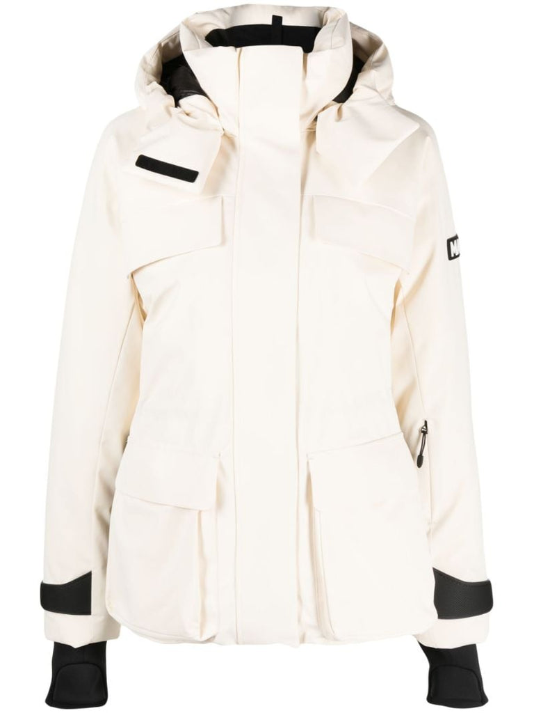 White Iclyn Hooded Down Ski Jacket