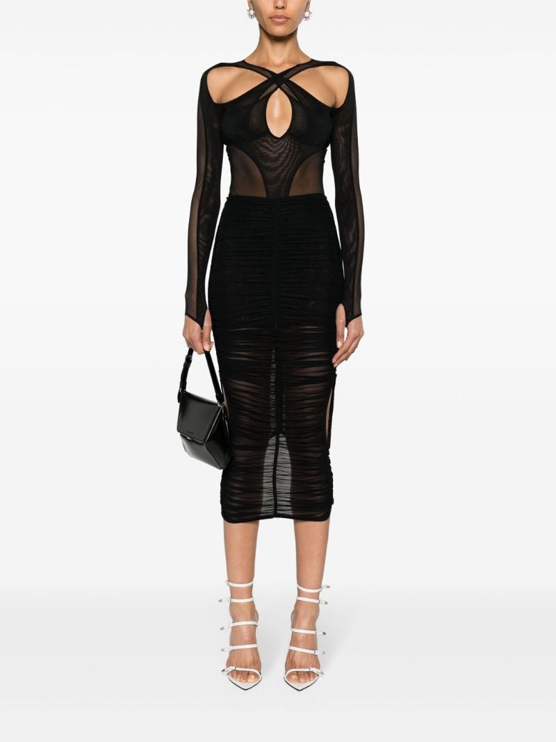 Black Sheer Mesh Bodysuit