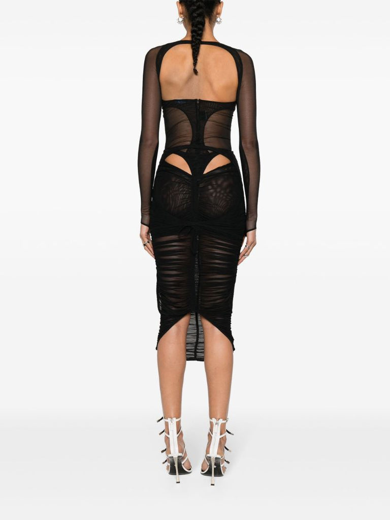 Black Sheer Mesh Bodysuit