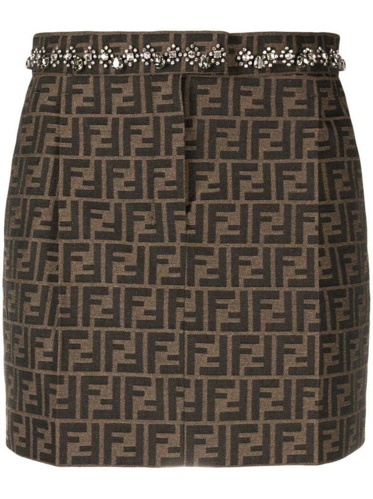 Brown Zucca Monogram Mini Skirt