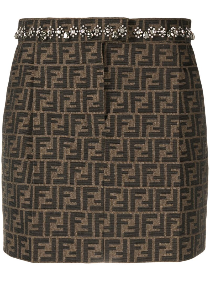 Brown Zucca Monogram Mini Skirt