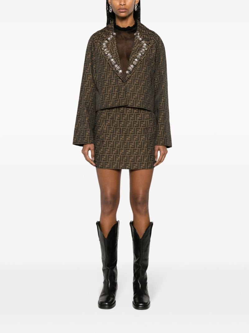 Brown Zucca Monogram Mini Skirt
