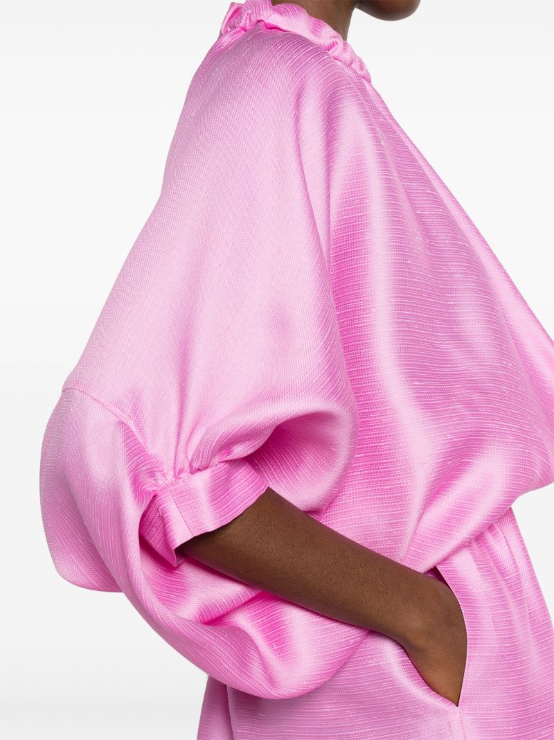 Pink Crystal Embellished Silk Dress