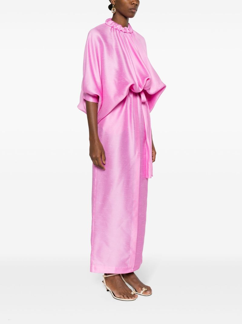 Pink Crystal Embellished Silk Dress