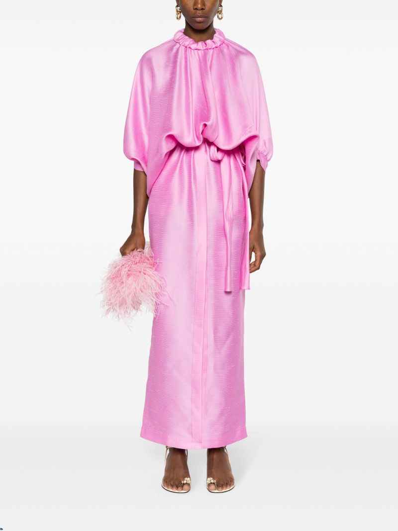 Pink Crystal Embellished Silk Dress