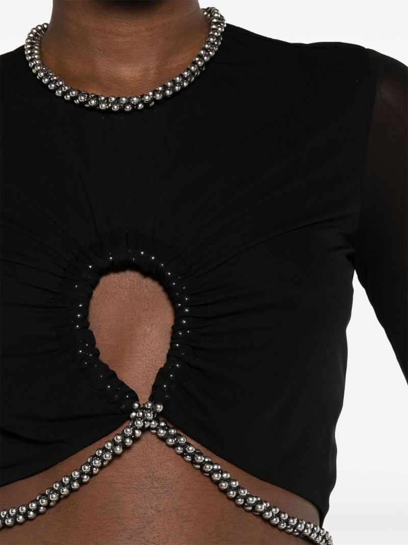 Black Barball Rope Crop Top
