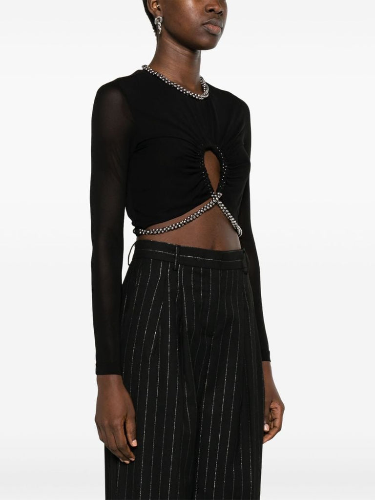 Black Barball Rope Crop Top