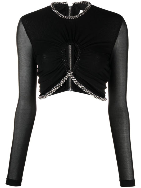 Black Barball Rope Crop Top