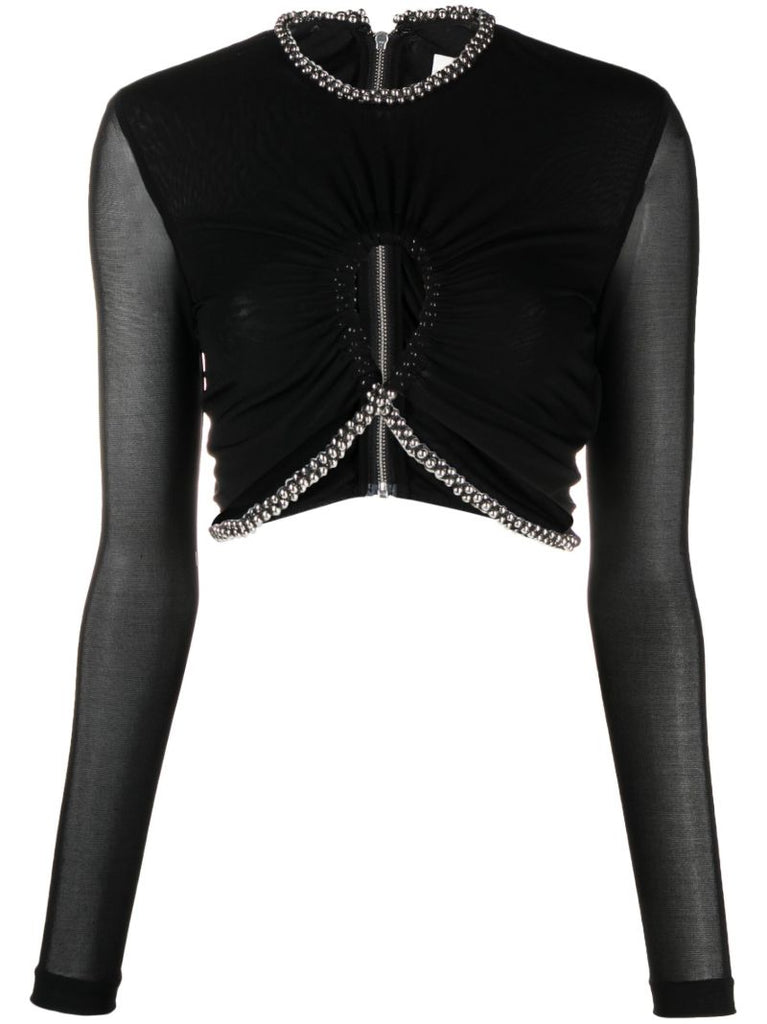Black Barball Rope Crop Top