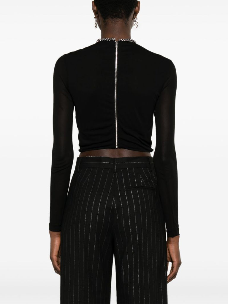 Black Barball Rope Crop Top