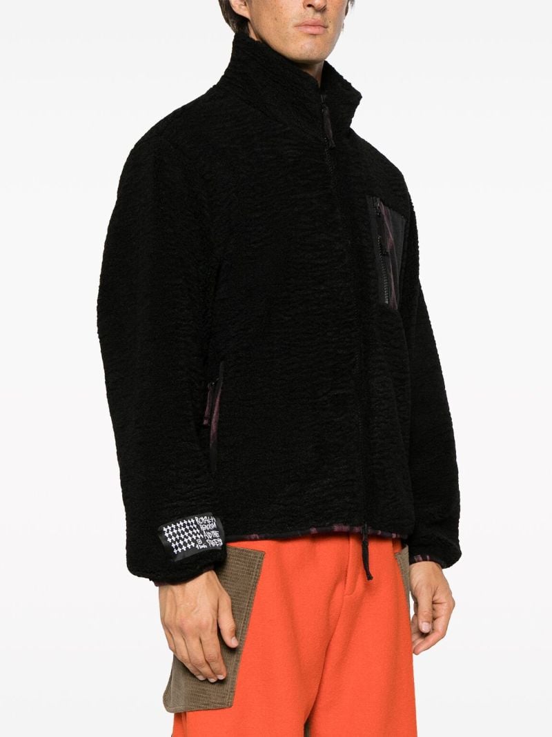 Black Logo-embroidered Fleece Jacket