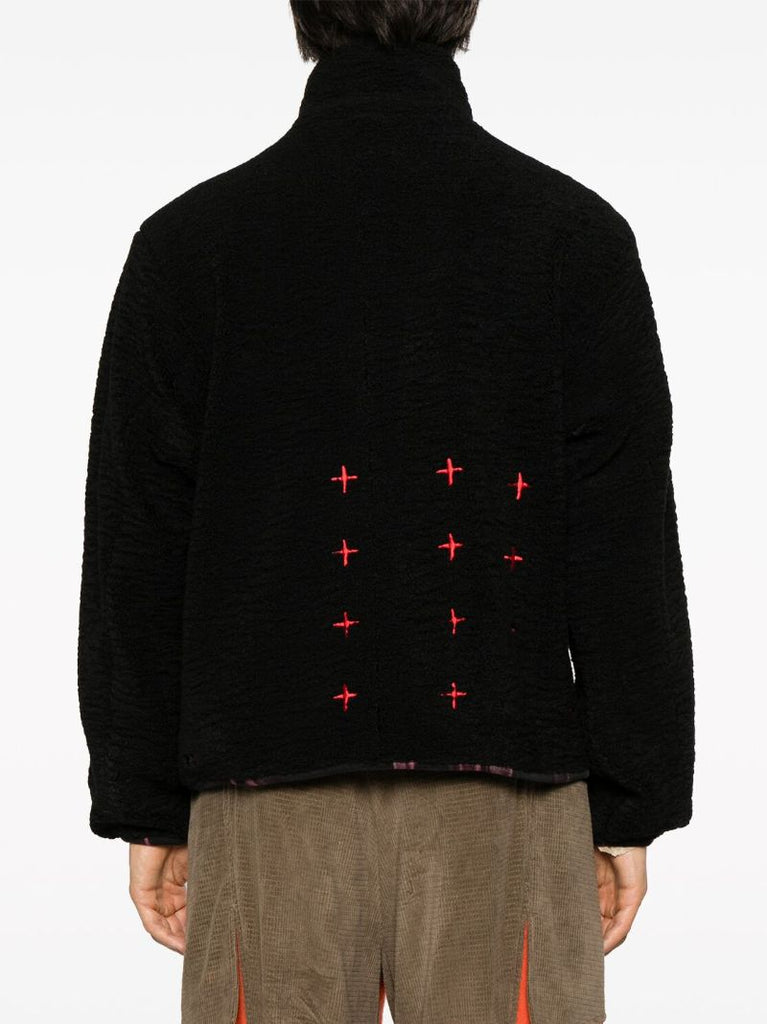 Black Logo-embroidered Fleece Jacket