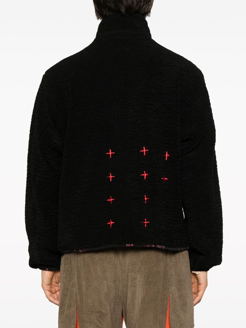Black Logo-embroidered Fleece Jacket
