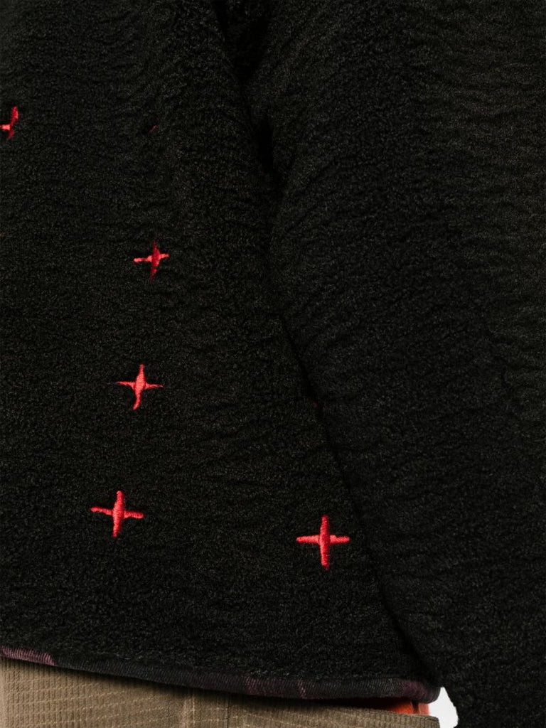 Black Logo-embroidered Fleece Jacket