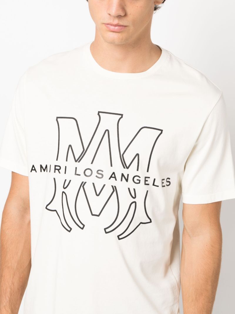 X Browns White Logo-print Cotton T-shirt
