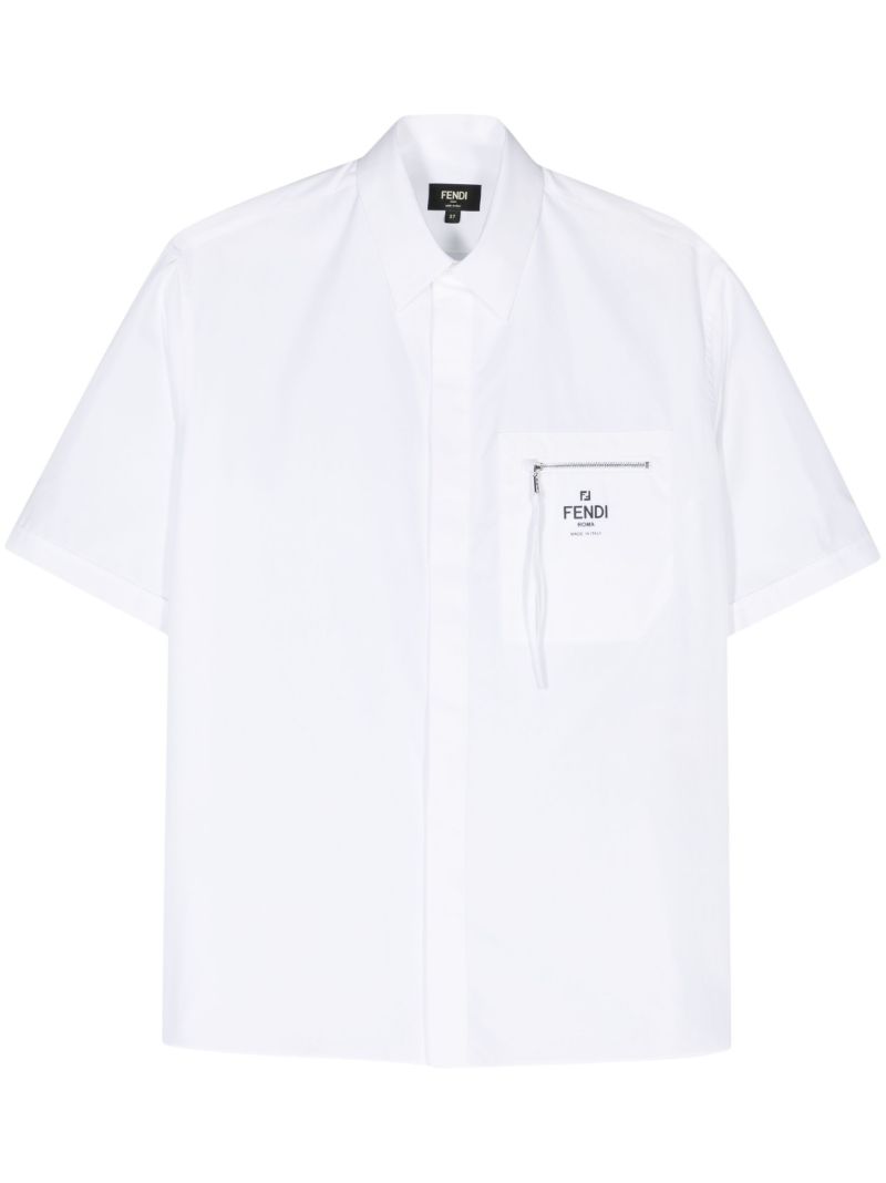 White Logo-print Cotton Shirt