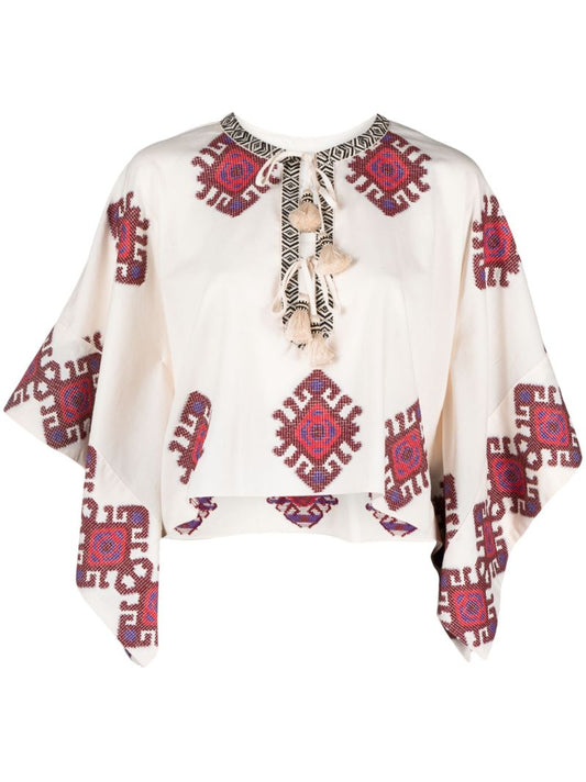 White Bushveld Cropped Poncho