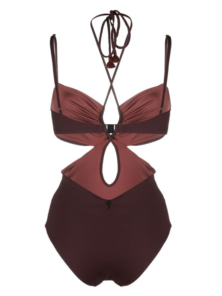 Red Thorny Cut-out Swimsuit