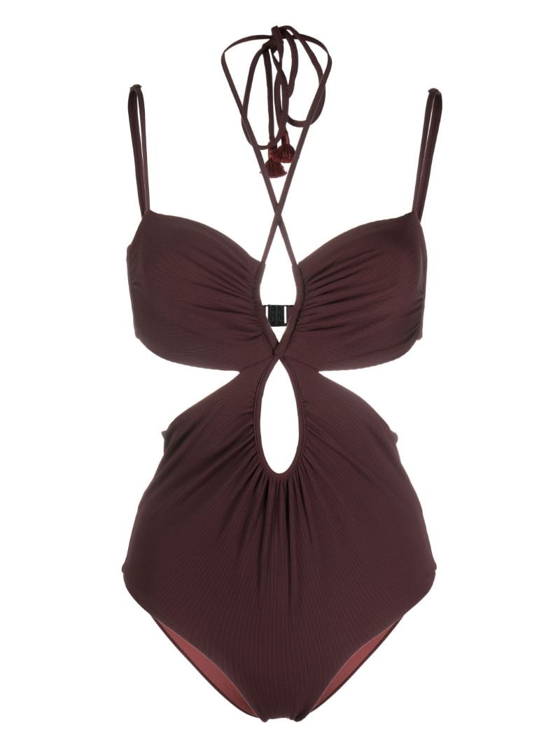 Red Thorny Cut-out Swimsuit
