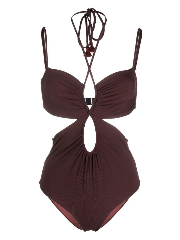 Red Thorny Cut-out Swimsuit