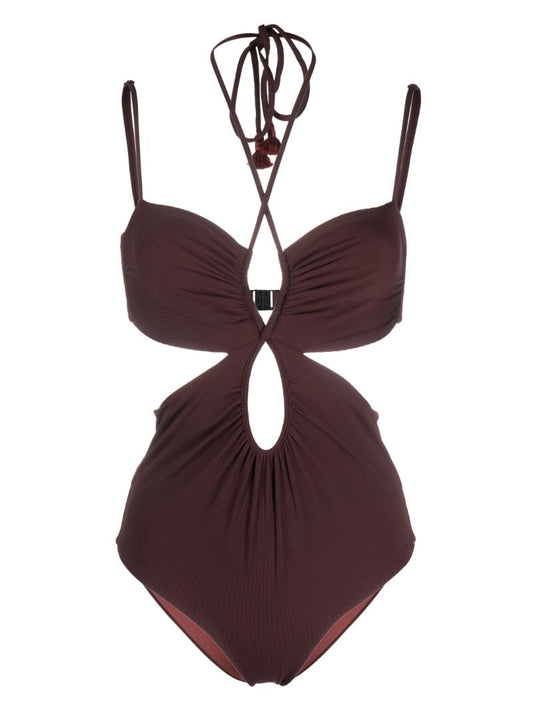 Red Thorny Cut-out Swimsuit