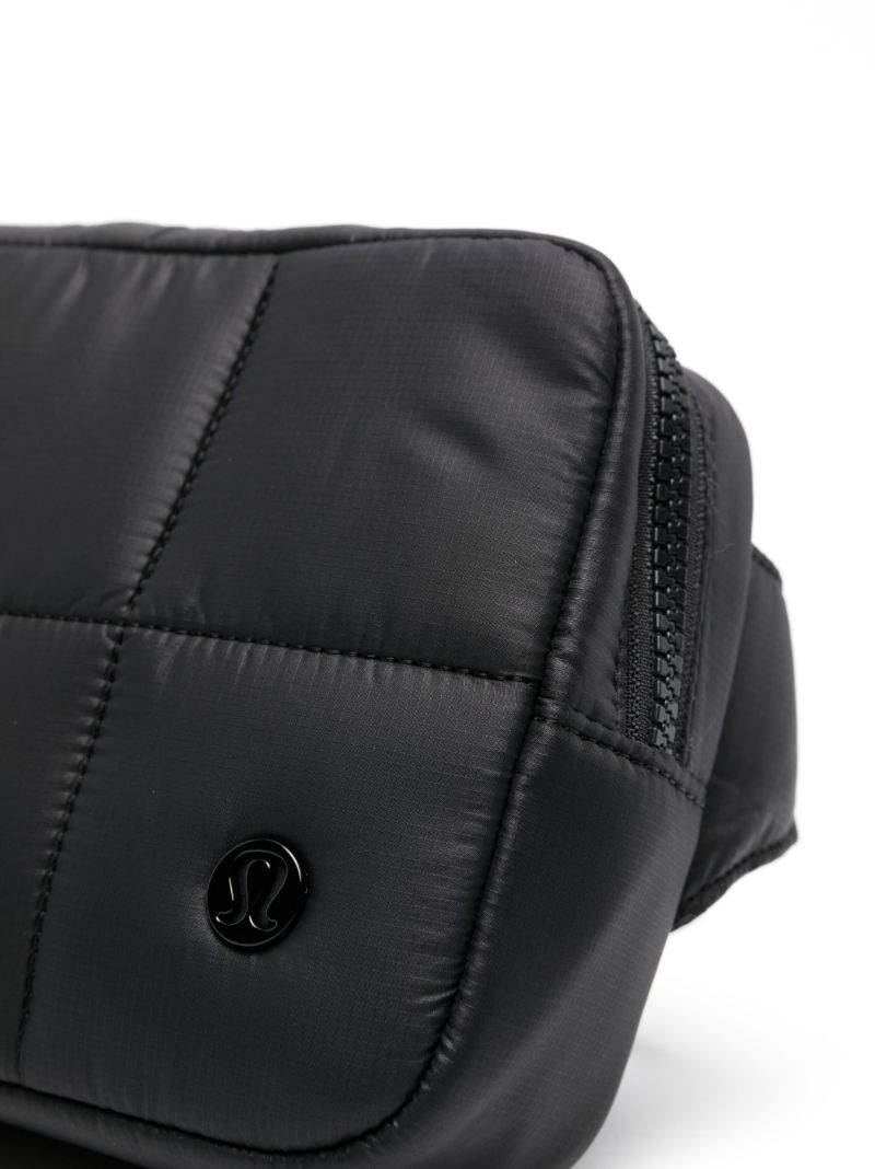 Black Quilted Grid Belt Bag