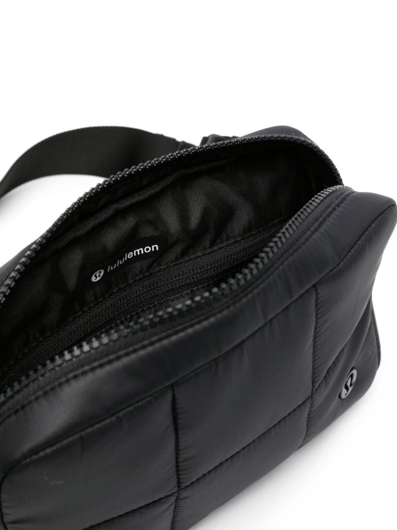 Black Quilted Grid Belt Bag