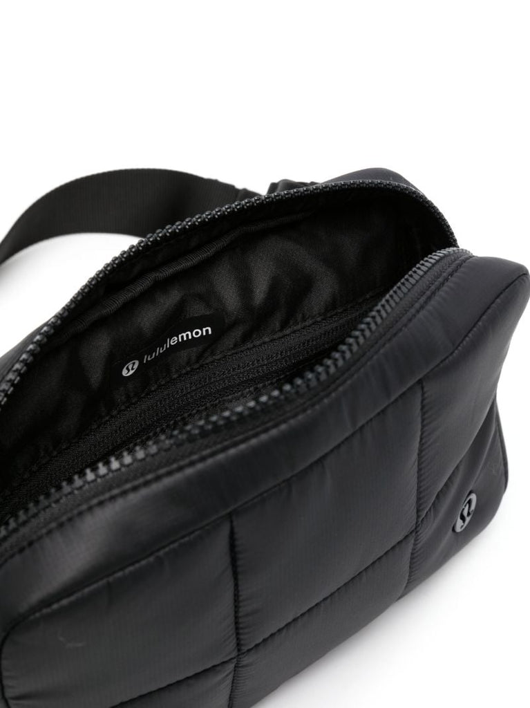 Black Quilted Grid Belt Bag