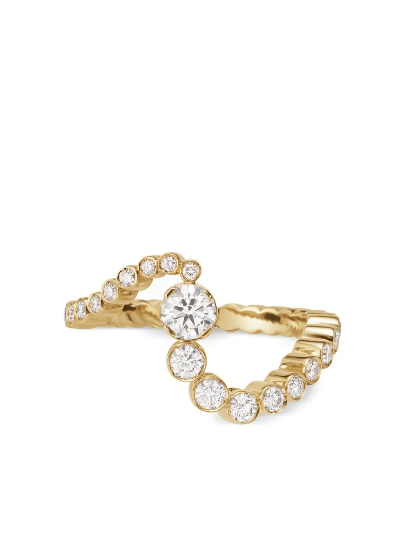 18kt Recycled Yellow Gold Ocean Ensemble Diamant Diamond Ring