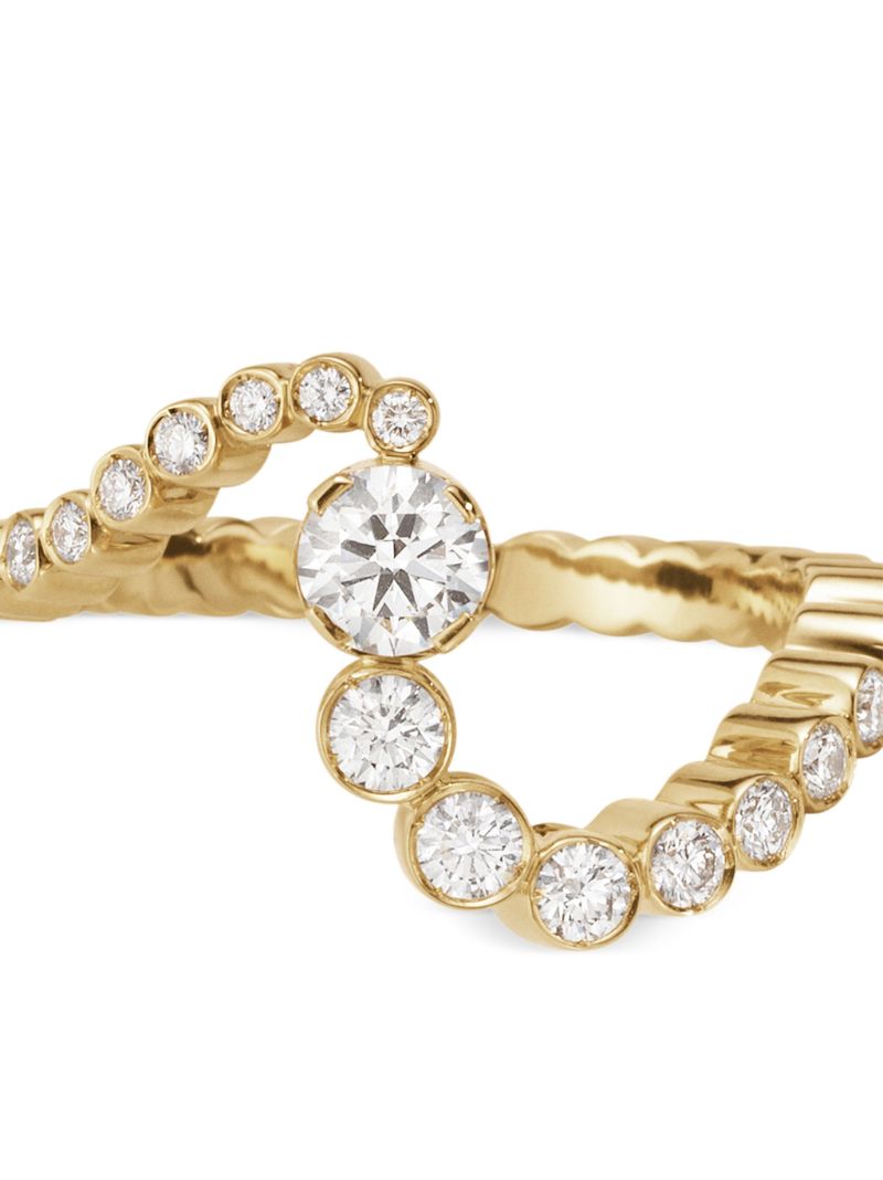 18kt Recycled Yellow Gold Ocean Ensemble Diamant Diamond Ring