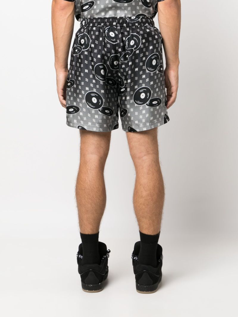 X Browns Black Falling Records Silk Shorts