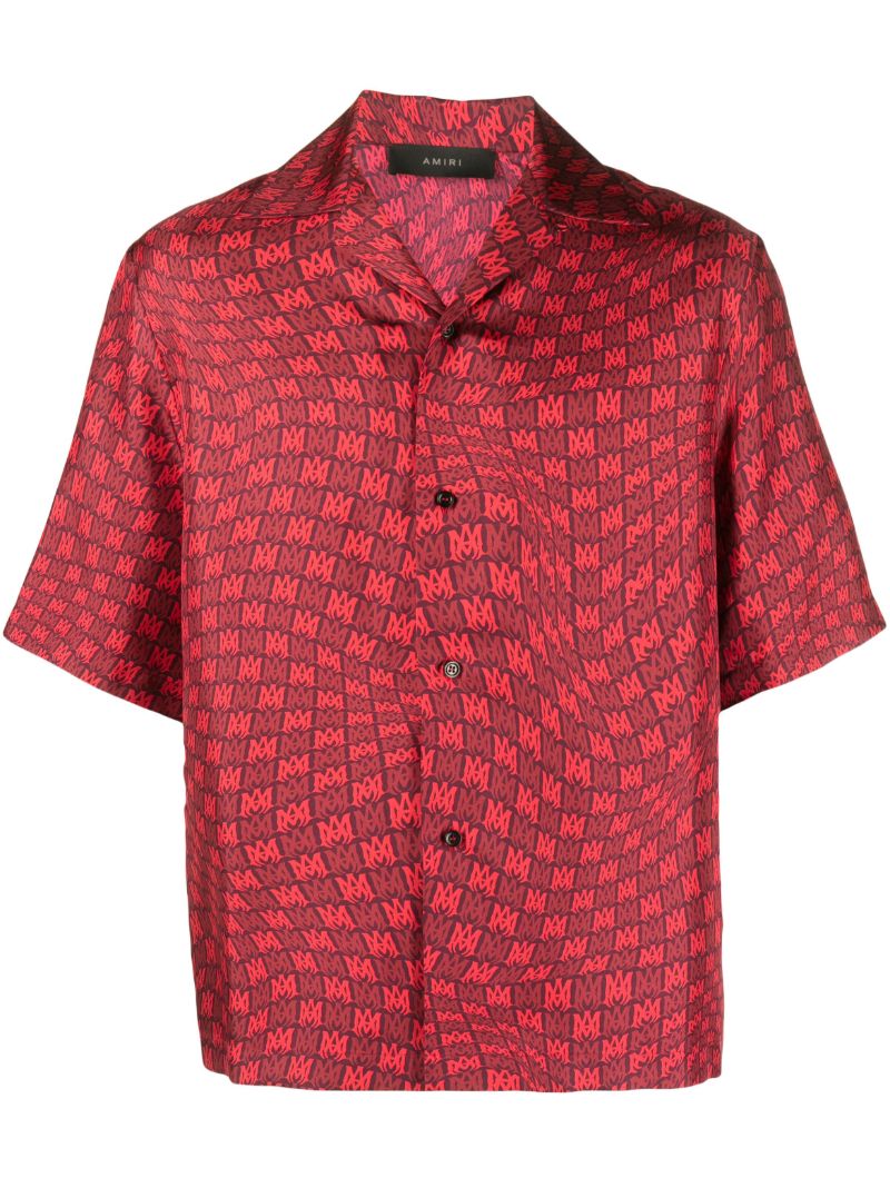X Browns Red Wavy M.a. Silk Shirt