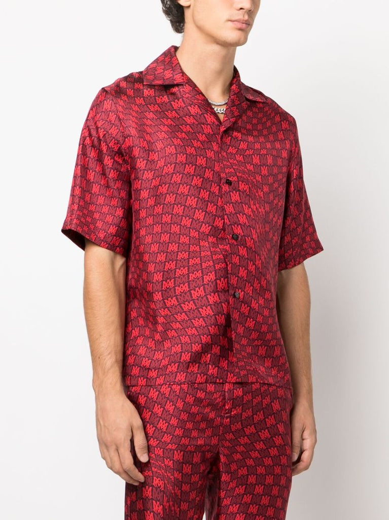 X Browns Red Wavy M.a. Silk Shirt