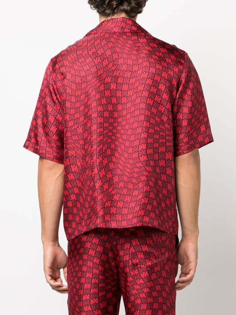 X Browns Red Wavy M.a. Silk Shirt