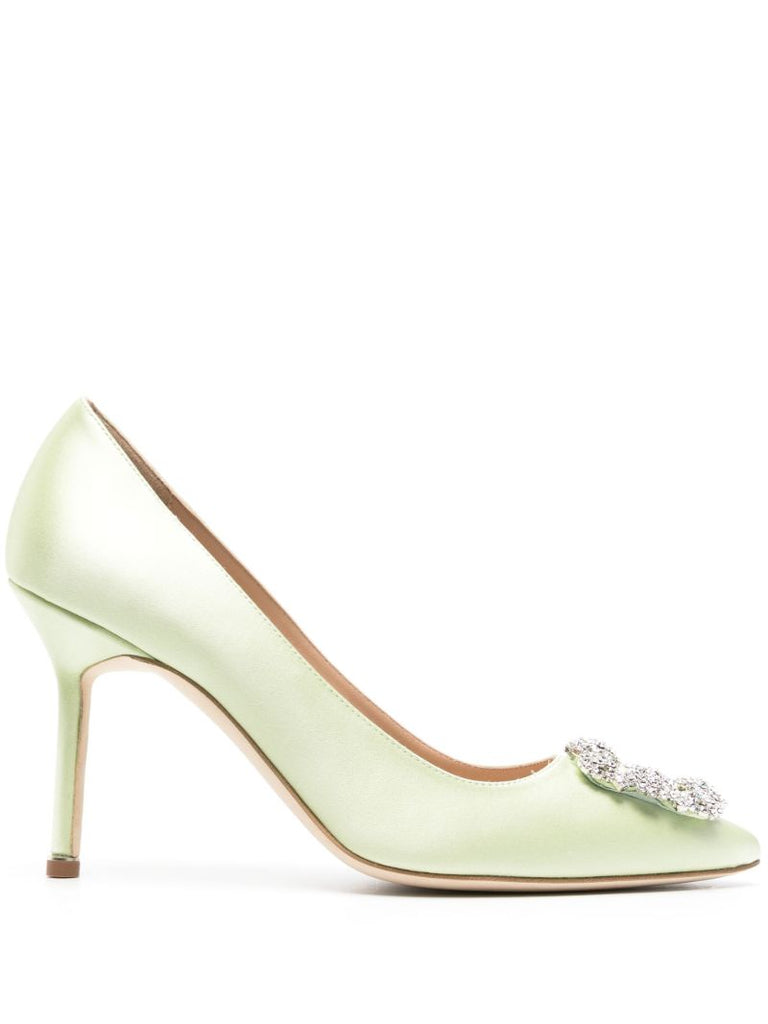 Green Hangisi 90mm Satin Pumps