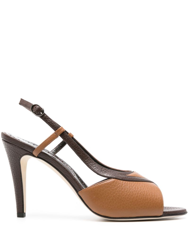 Brown Flora 90mm Leather Sandals