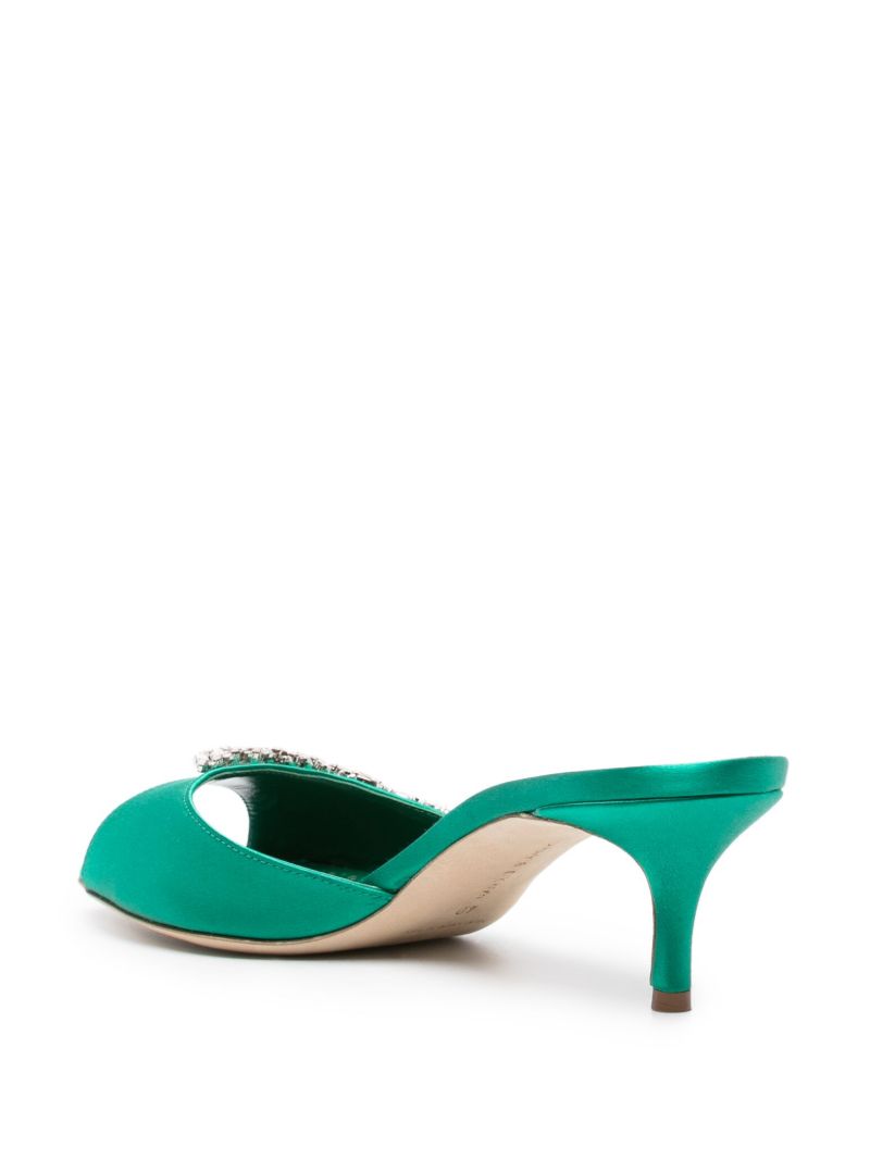 Green Lumada 50mm Satin Mules