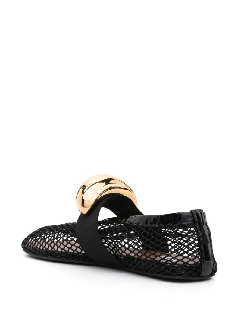 Black Jewel Mesh Ballerina Shoes