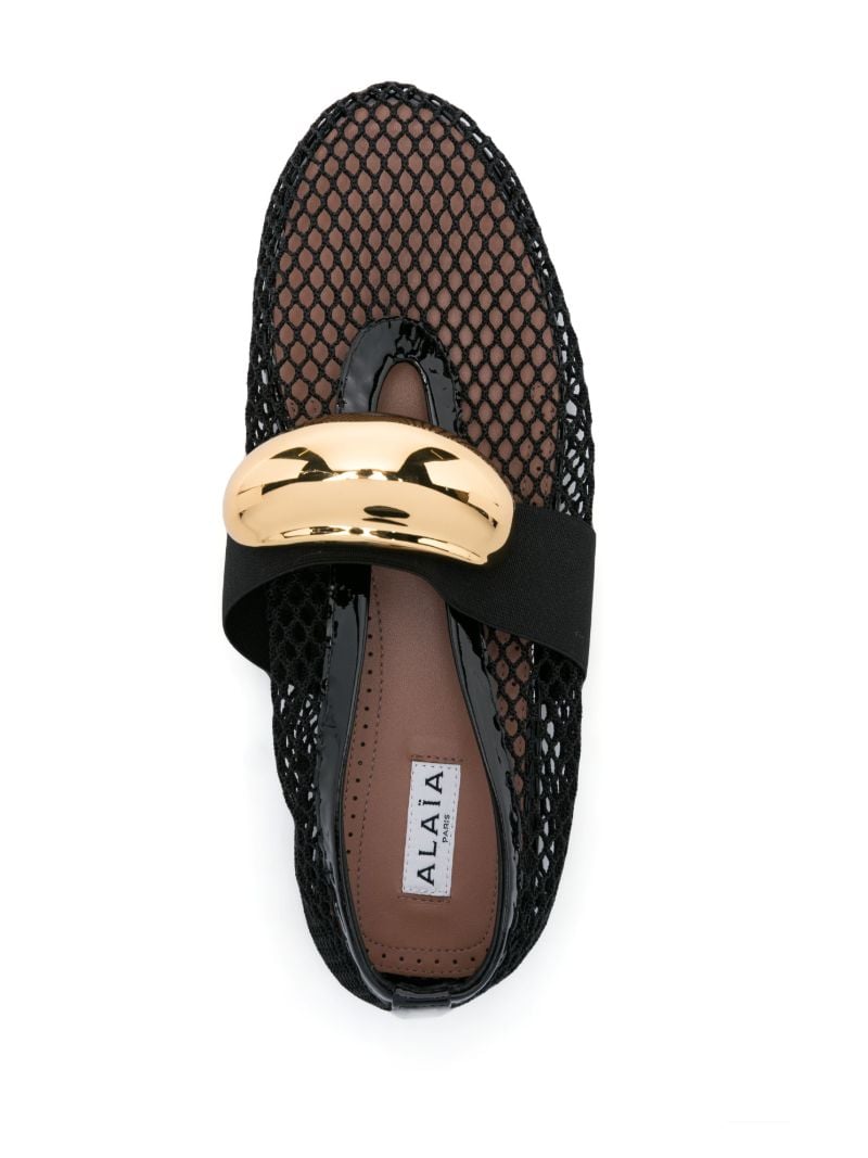 Black Jewel Mesh Ballerina Shoes