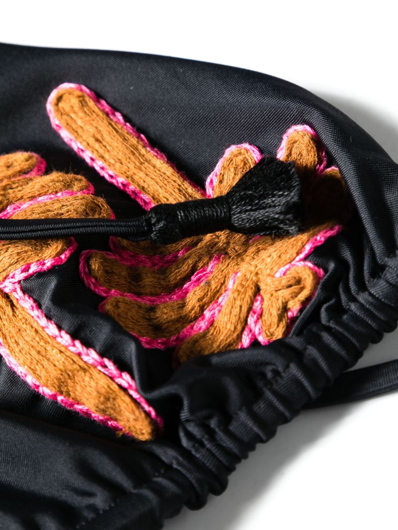 Black Palm Tree Triangle Bikini Top