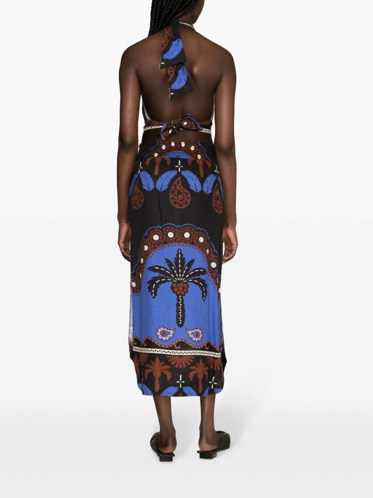 Black MasaaÃ_x0083_Â­ Mythology Linen Skirt