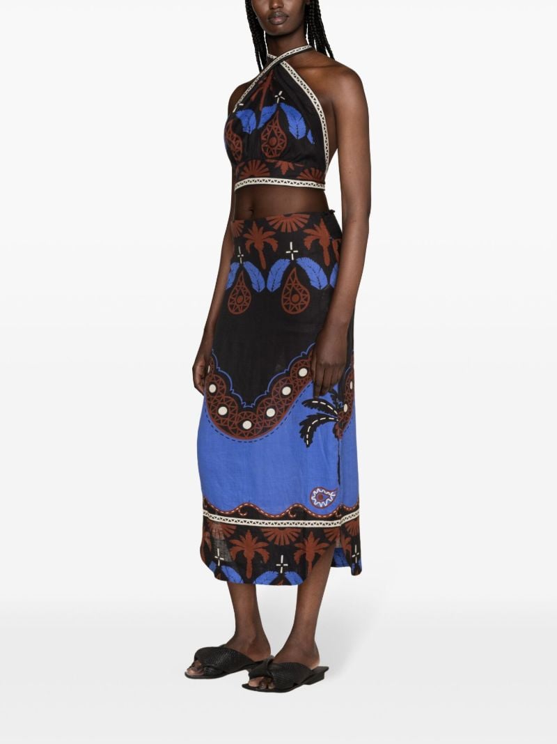 Black MasaaÃ_x0083_Â­ Mythology Linen Skirt