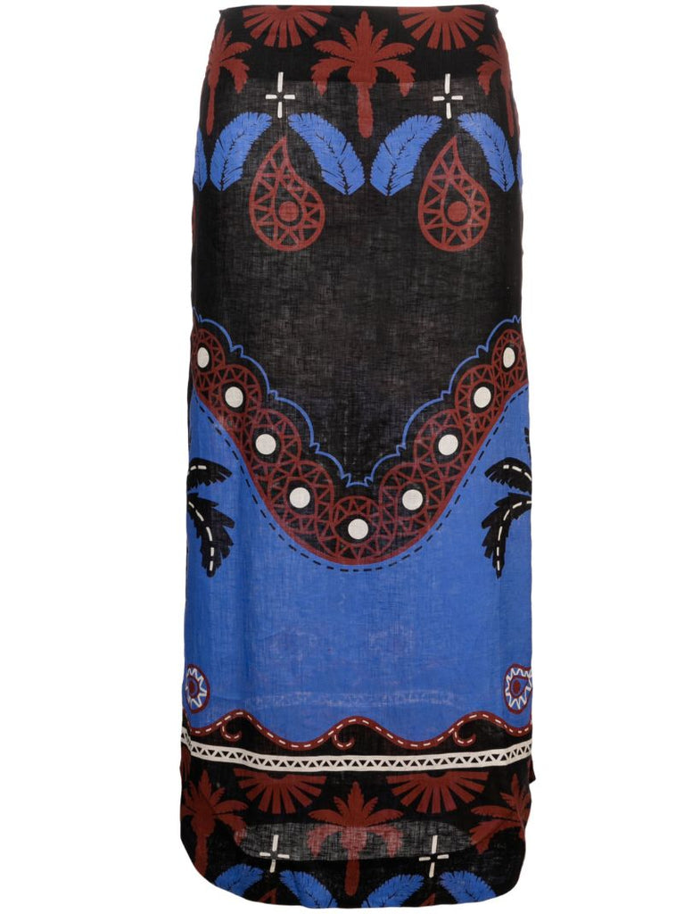 Black MasaaÃ_x0083_Â­ Mythology Linen Skirt