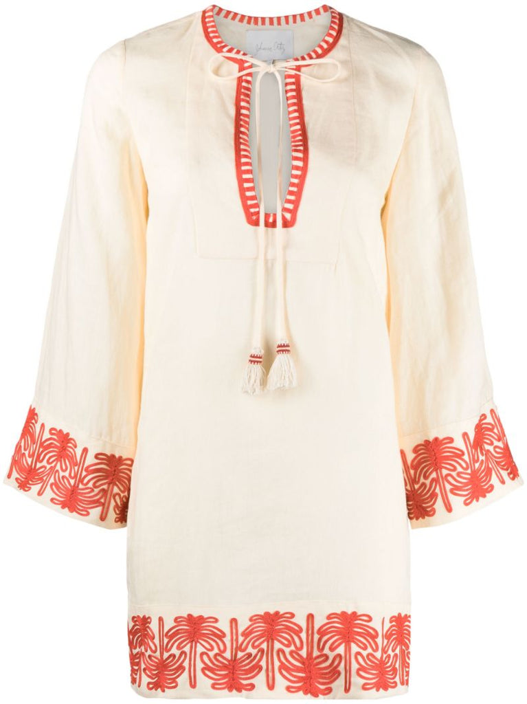 Neutral Ocean Clan Mini Dress